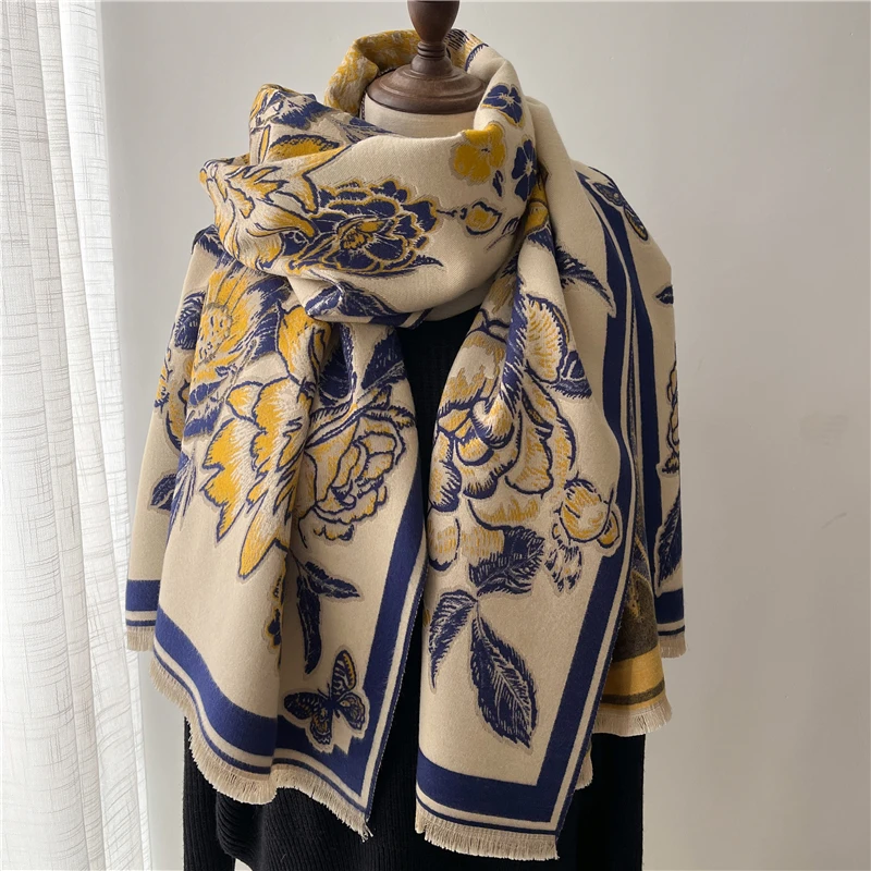 Cashmere Winter Warm Scarf Shawl for Women Print Floral Pashmina Thick Blanket Bufanda Female 180*65cm Echarpe Hijab 2022 New
Cashmere Winter Warm Scarf Shawl for Women Print Floral Pashmina Thick Blanket Bufanda Female 180*65cm Echarpe Hijab 2022 New