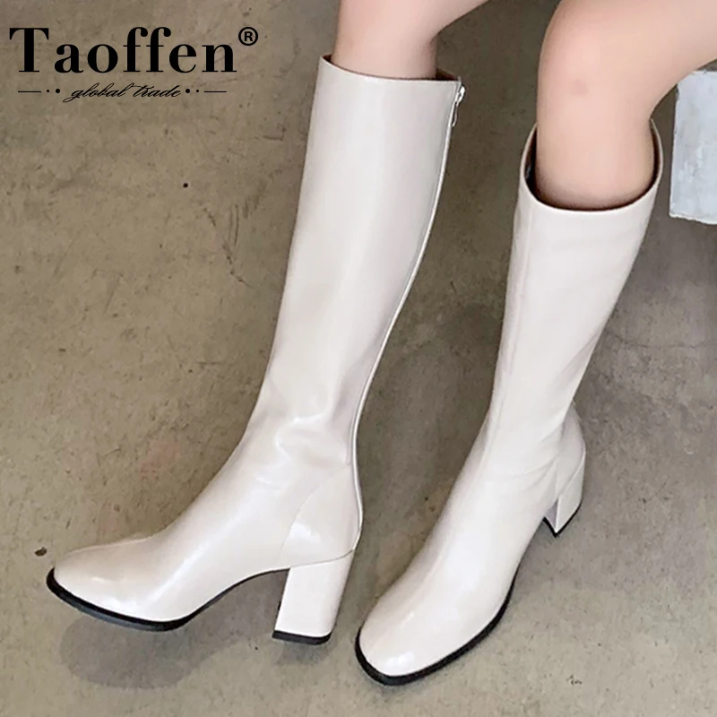Taoffen 2023 New Trend Women'S Long Boots Real Leather Winter Women'S Shoes High Heels Female Knee Boot Footwear Size 34-39
Taoffen 2023 New Trend Women'S Long Boots Real Leather Winter Women'S Shoes High Heels Female Knee Boot Footwear Size 34-39