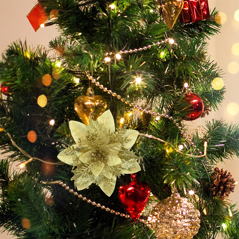 18cm Christmas Artificial Glitter Flowers Decoration Poinsettia Fake Flowers DIY Home Wedding Ornament Flower Head Party Supply
18cm Christmas Artificial Glitter Flowers Decoration Poinsettia Fake Flowers DIY Home Wedding Ornament Flower Head Party Supply