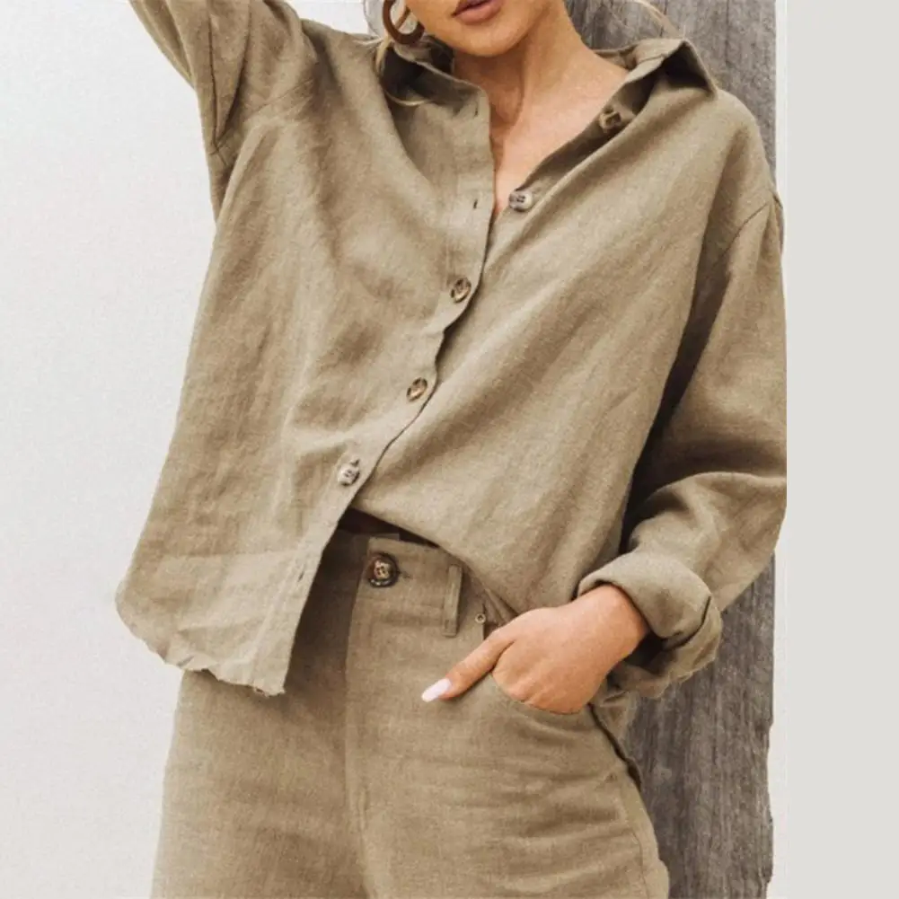 Women Casual Shirt Solid Color Cotton Blend Office Lady Commuting Button Up Shirt Costume Soft Office Lady Shirt Daily Wear
Women Casual Shirt Solid Color Cotton Blend Office Lady Commuting Button Up Shirt Costume Soft Office Lady Shirt Daily Wear