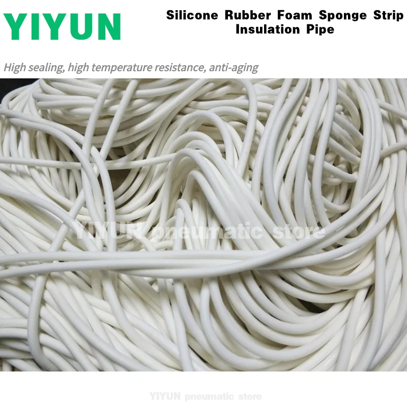 

Silicone Rubber Foam Sponge Strip Insulation Pipe 4mm/4.5mm/5mm/5.5mm/6mm/7mm/8mm/9mm/10mm/11mm/12mm/13mm/14mm/15mm Pneumatic
