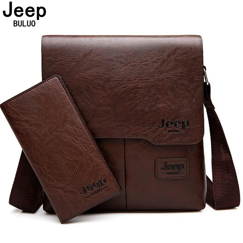 Мужская кожаная сумка-мессенджер JEEP BULUO деловая сумка для путешествий через
