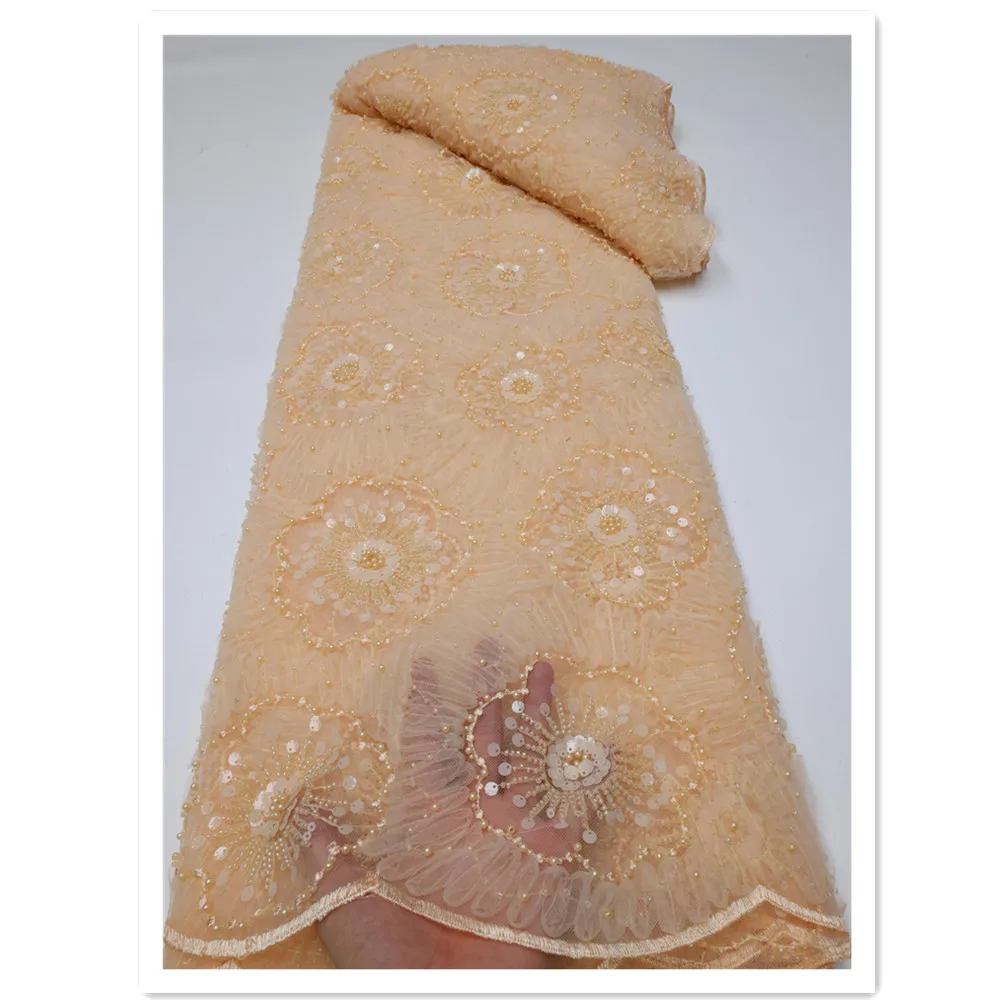 NI.AI Luxury Fabric French Lace Fabric 2022 High Quality Sequins Embroidered African Net Laces with Beads For Party Dress LY570
NI.AI Luxury Fabric French Lace Fabric 2022 High Quality Sequins Embroidered African Net Laces with Beads For Party Dress LY570