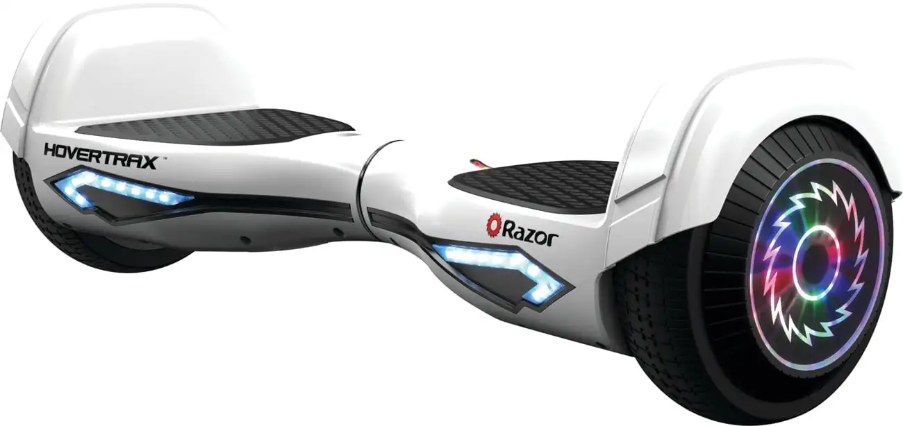 

Гироскутеры Hovertrax 2,0 для возраста 8 + и до 176 фунтов-белые, технические фонари и технология EverBalance, 36 В с литий-ионным питанием,