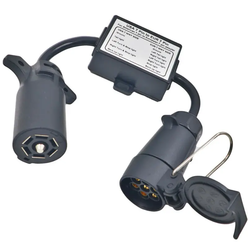 Trailer Light Converter USA To EU 7-Way Blade Socket To 7-Pin Round Plug Converter Trailer Light Converter
Trailer Light Converter USA To EU 7-Way Blade Socket To 7-Pin Round Plug Converter Trailer Light Converter