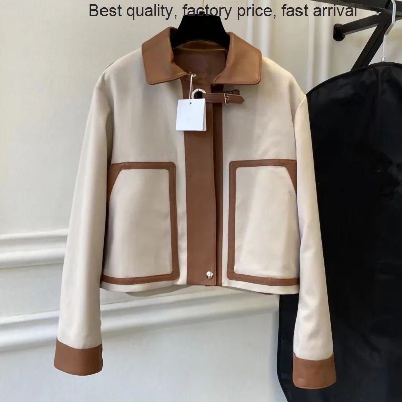 High quality luxury brand Women's Real Leather Jackets Patchwork Zipper Luxury Short Coats Elegant Fashion 2023 Autumn Winter
High quality luxury brand Women's Real Leather Jackets Patchwork Zipper Luxury Short Coats Elegant Fashion 2023 Autumn Winter