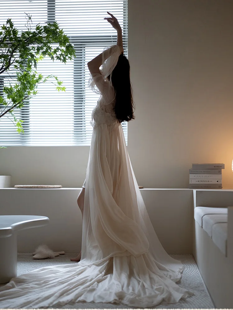 Women Bride Bridesmaid Wedding Robe Dress Sleepwear Sexy Lace Princess Kimono Robe Lace Nightgown Bathrobe Gown Homewear
Women Bride Bridesmaid Wedding Robe Dress Sleepwear Sexy Lace Princess Kimono Robe Lace Nightgown Bathrobe Gown Homewear