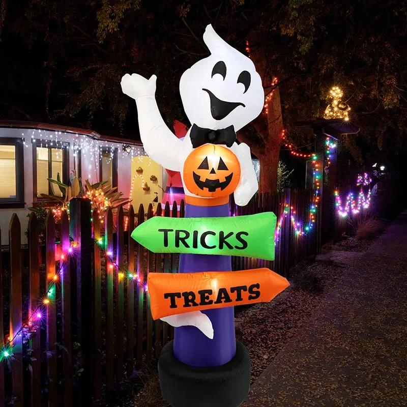 2.4m Big Halloween Inflatable Ghost Holding Pumpkin Street Signs Decoration Tricks or Treats Halloween Festive Party Supplies
2.4m Big Halloween Inflatable Ghost Holding Pumpkin Street Signs Decoration Tricks or Treats Halloween Festive Party Supplies