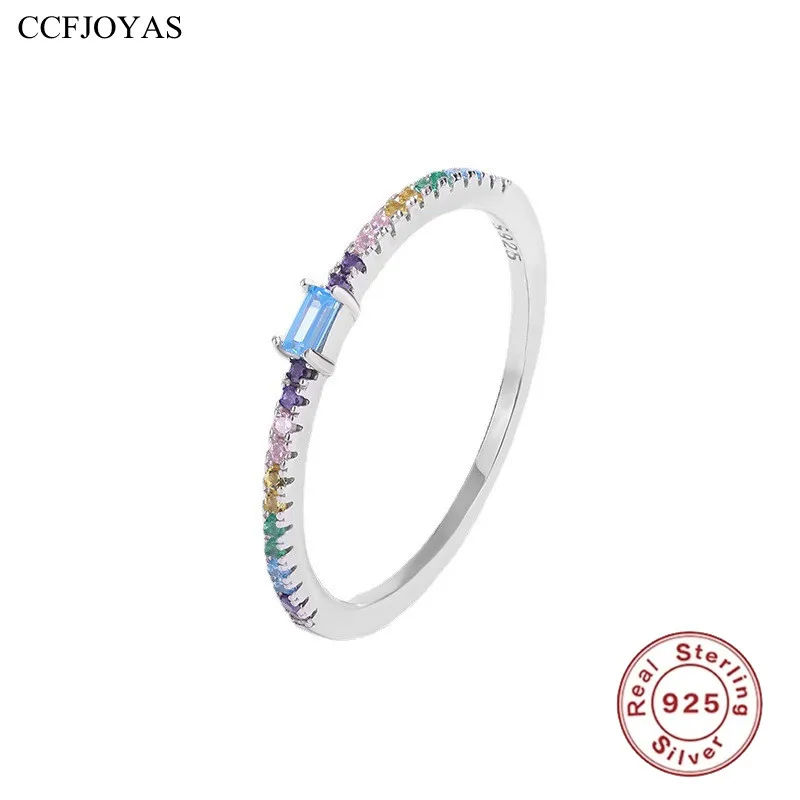 CCFJOYAS Simple Geometric CZ Rings Real 925 Sterling Silver Multicolor Zircon Finger Ring for Women Wedding Party Fine Jewelry
CCFJOYAS Simple Geometric CZ Rings Real 925 Sterling Silver Multicolor Zircon Finger Ring for Women Wedding Party Fine Jewelry