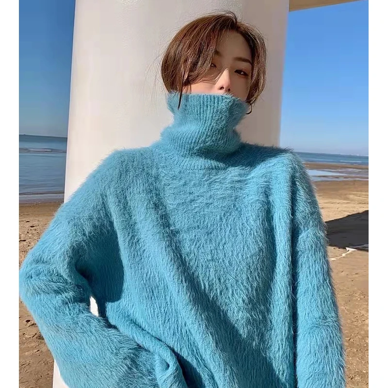 Женский свитер с высоким воротником, однотонный Свободный теплый элегантный мягкий вязаный пуловер на осень и зиму, женский джемпер, свитер...
Женский свитер с высоким воротником, однотонный Свободный теплый элегантный мягкий вязаный пуловер на осень и зиму, женский джемпер, свитер...