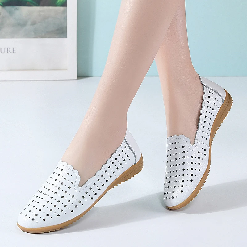 Summer Women Fashion Casual Shoes Leather Slip-on Flats Loafers Ladies Designer Sneakers Hollow Out Breathable Women's Moccasins
Summer Women Fashion Casual Shoes Leather Slip-on Flats Loafers Ladies Designer Sneakers Hollow Out Breathable Women's Moccasins
