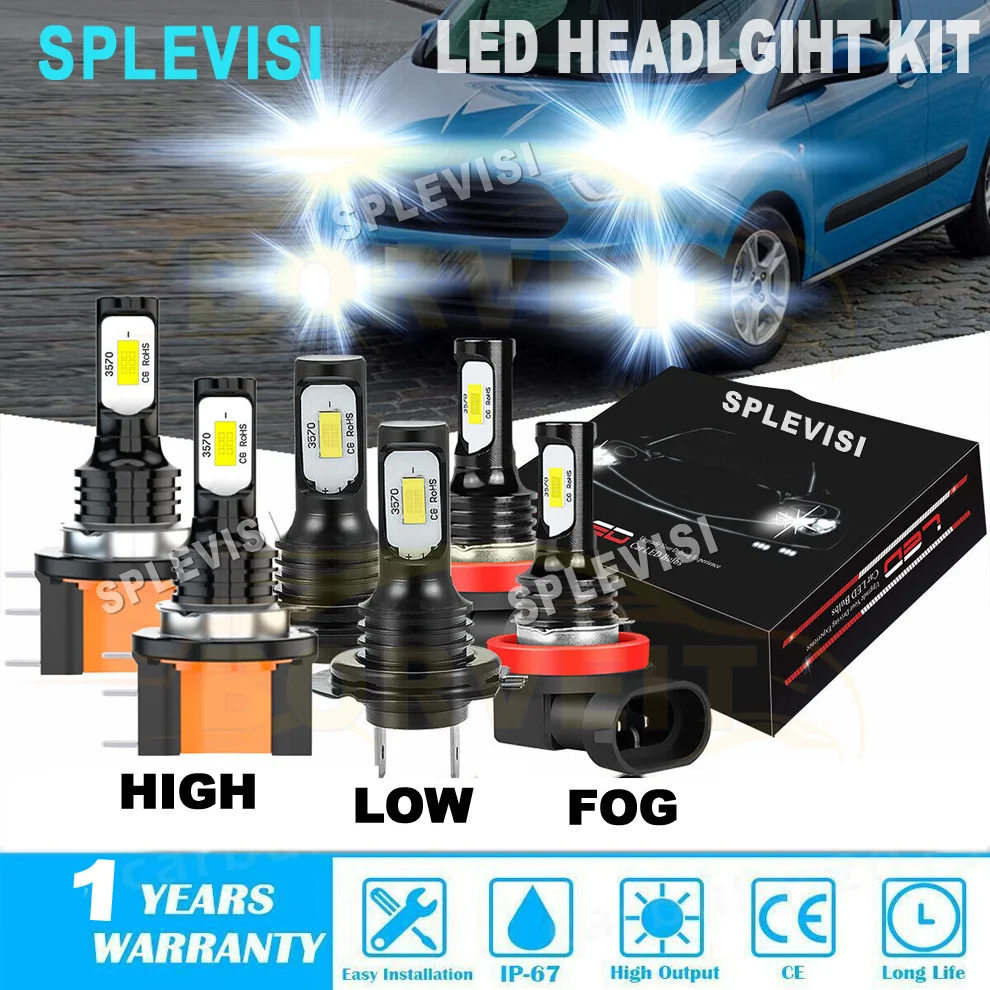 6x Car Led Headlight Bulbs Fog Light White Replace Halogen Kit For Ford Fiesta MK7 2012-2014 2015 2016 2017 Focus MK3 2015-2018
6x Car Led Headlight Bulbs Fog Light White Replace Halogen Kit For Ford Fiesta MK7 2012-2014 2015 2016 2017 Focus MK3 2015-2018