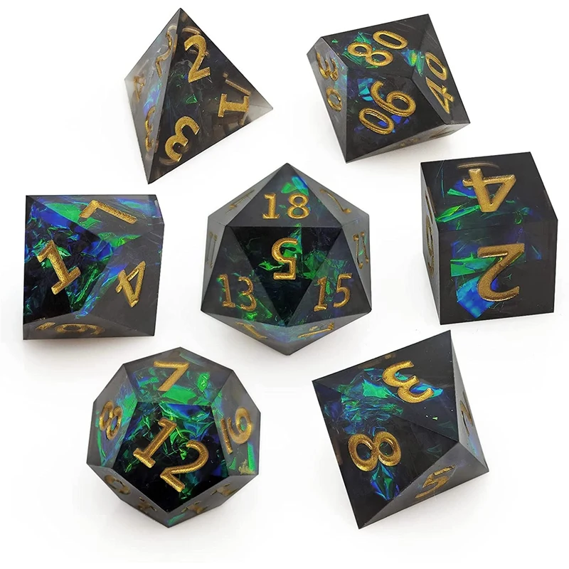 Polyhedral Dice Set 7 Piece Sharp Handmade Dice Set With Sharp Edges For RPG MTG Table Games D&D Pathfinder
Polyhedral Dice Set 7 Piece Sharp Handmade Dice Set With Sharp Edges For RPG MTG Table Games D&D Pathfinder