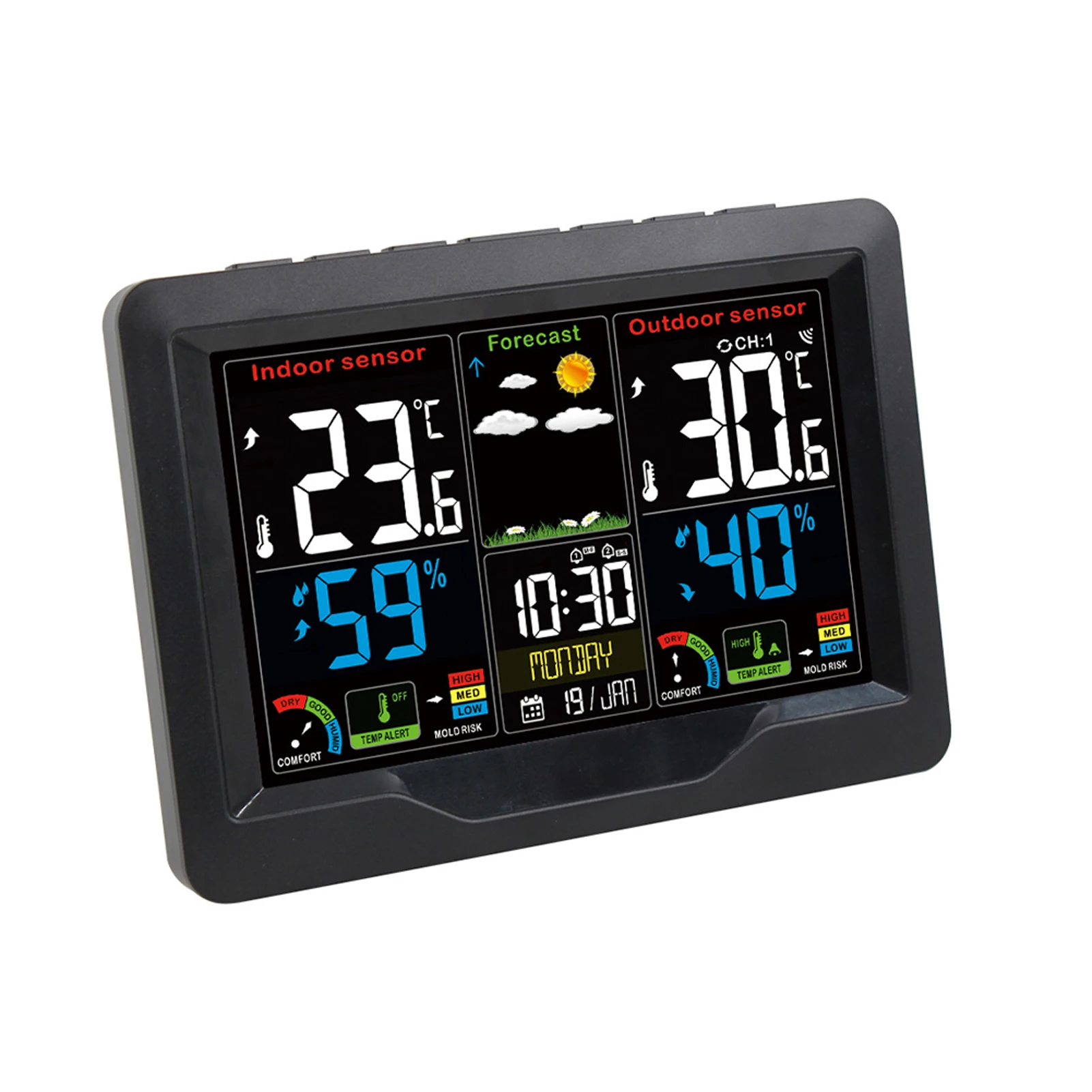 Alarm Clock Dual Power Supply Digital Display Home Wireless Weather Station With Sensor Humidity Temperature Calendar Forecast
Alarm Clock Dual Power Supply Digital Display Home Wireless Weather Station With Sensor Humidity Temperature Calendar Forecast