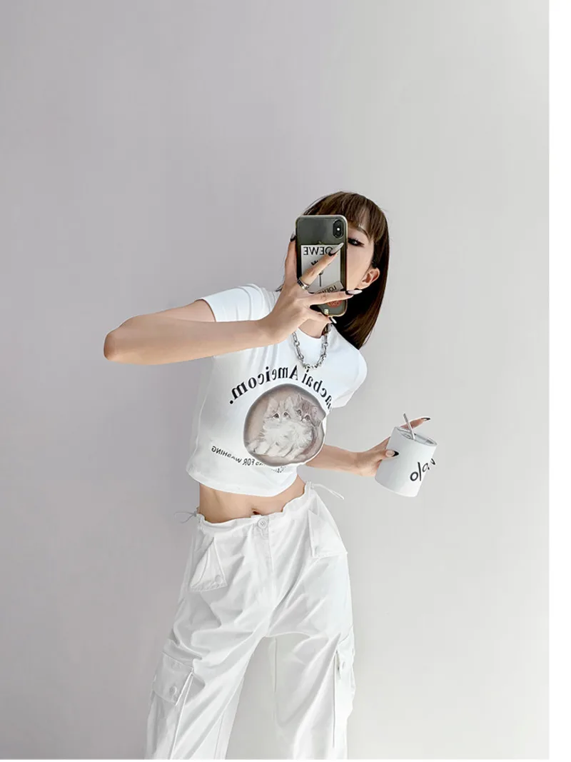 WOMENGAGA 2023 Girl Short Sleeved T-shirt With Cat Sweet And Cool Short Cut Street Fitted Shoulder Top With Exposed Navel 1D5D
WOMENGAGA 2023 Girl Short Sleeved T-shirt With Cat Sweet And Cool Short Cut Street Fitted Shoulder Top With Exposed Navel 1D5D