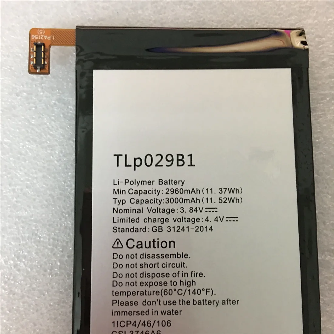 Original 1pcs Phone Replacement Battery For Alcatel Touch Pop 4S 5095 5095B 5095I 5095K 5095L onetouch TLP029B1 / TLP029B2
Original 1pcs Phone Replacement Battery For Alcatel Touch Pop 4S 5095 5095B 5095I 5095K 5095L onetouch TLP029B1 / TLP029B2