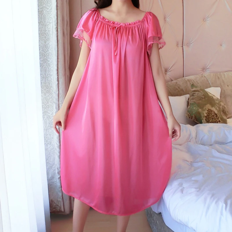 Mid-Length Nightdress One Size Summer Sexy Ladies Short Sleeve Loose Ladies Home Nightdress Home Clothes
Mid-Length Nightdress One Size Summer Sexy Ladies Short Sleeve Loose Ladies Home Nightdress Home Clothes