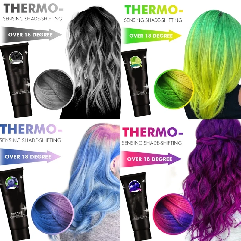 Thermochromic Color Changing Wonder Dye Mermaid Hair Dye Gray Hair Color Cream Thermo Sensing Shade Shifting Hair Color Wax 
Thermochromic Color Changing Wonder Dye Mermaid Hair Dye Gray Hair Color Cream Thermo Sensing Shade Shifting Hair Color Wax