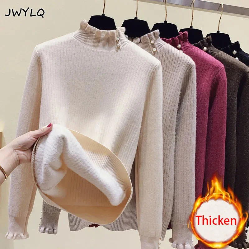 2023 New Autumn Winter Women Pullover Turtleneck Sweater Vintage High Quality Thicken Warm Mink Fleece Lining Knitted Sweaters
2023 New Autumn Winter Women Pullover Turtleneck Sweater Vintage High Quality Thicken Warm Mink Fleece Lining Knitted Sweaters