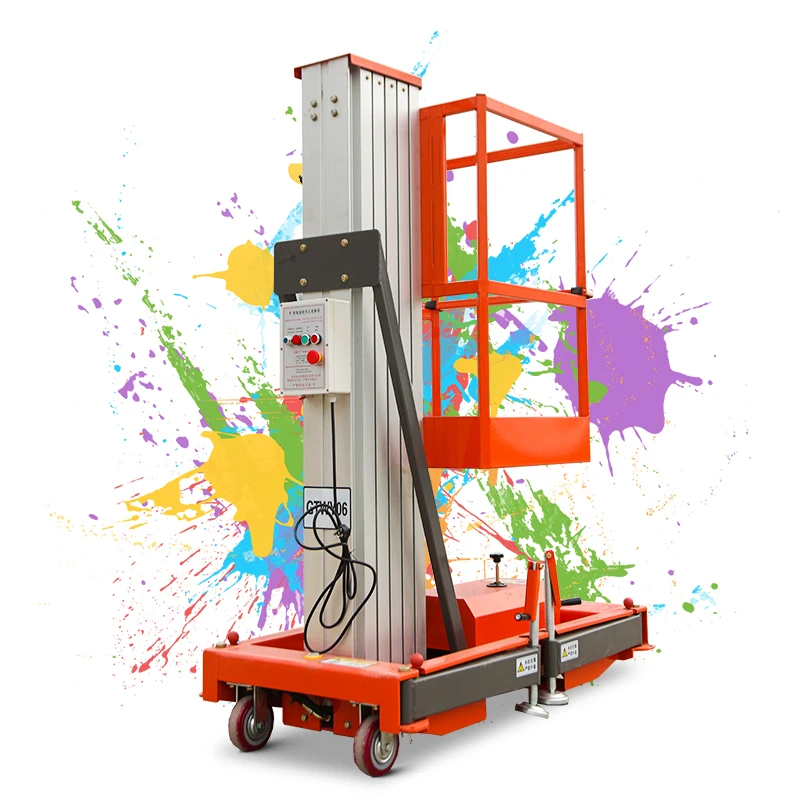 Electric hydraulic work lift 4m-14m aluminum Single mast hydraulic lifts ladder platform
Electric hydraulic work lift 4m-14m aluminum Single mast hydraulic lifts ladder platform