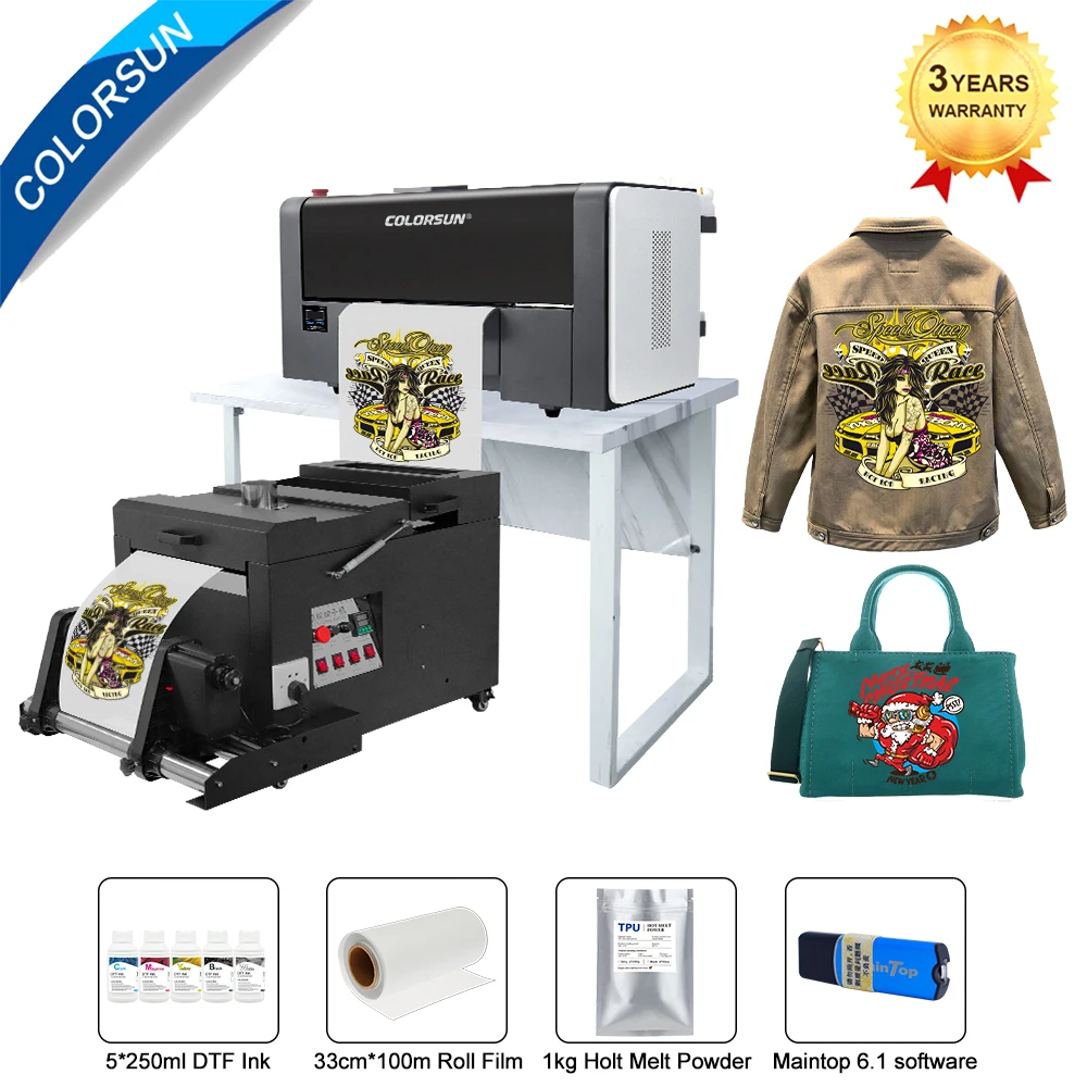 Colorsun A3 DTF Printer Heat Transfer DTF Printing Machine A3 XP600 Direct to Film Printer With Powder Shaker For Clothing
Colorsun A3 DTF Printer Heat Transfer DTF Printing Machine A3 XP600 Direct to Film Printer With Powder Shaker For Clothing