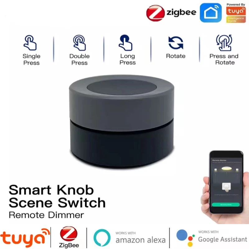 Tuya ZigBee3.0 Smart Knob Scene Switch Smart Home Rotate Smart Switch Button Controll For Smart Life APP Via Zigbee Gateway
Tuya ZigBee3.0 Smart Knob Scene Switch Smart Home Rotate Smart Switch Button Controll For Smart Life APP Via Zigbee Gateway