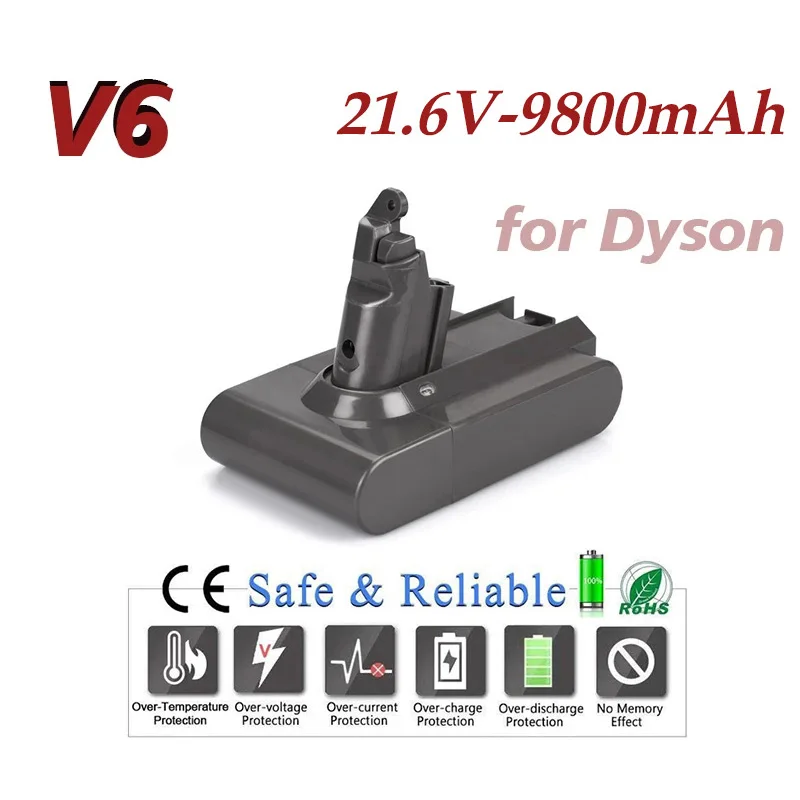 2022 New V6 21.6V 9800mAh Li-ion Battery for Dyson V6 Battery DC58 DC59 DC61 DC62 Vacuum Cleaner SV09 SV07 SV03 SV04 SV06 SV05
2022 New V6 21.6V 9800mAh Li-ion Battery for Dyson V6 Battery DC58 DC59 DC61 DC62 Vacuum Cleaner SV09 SV07 SV03 SV04 SV06 SV05