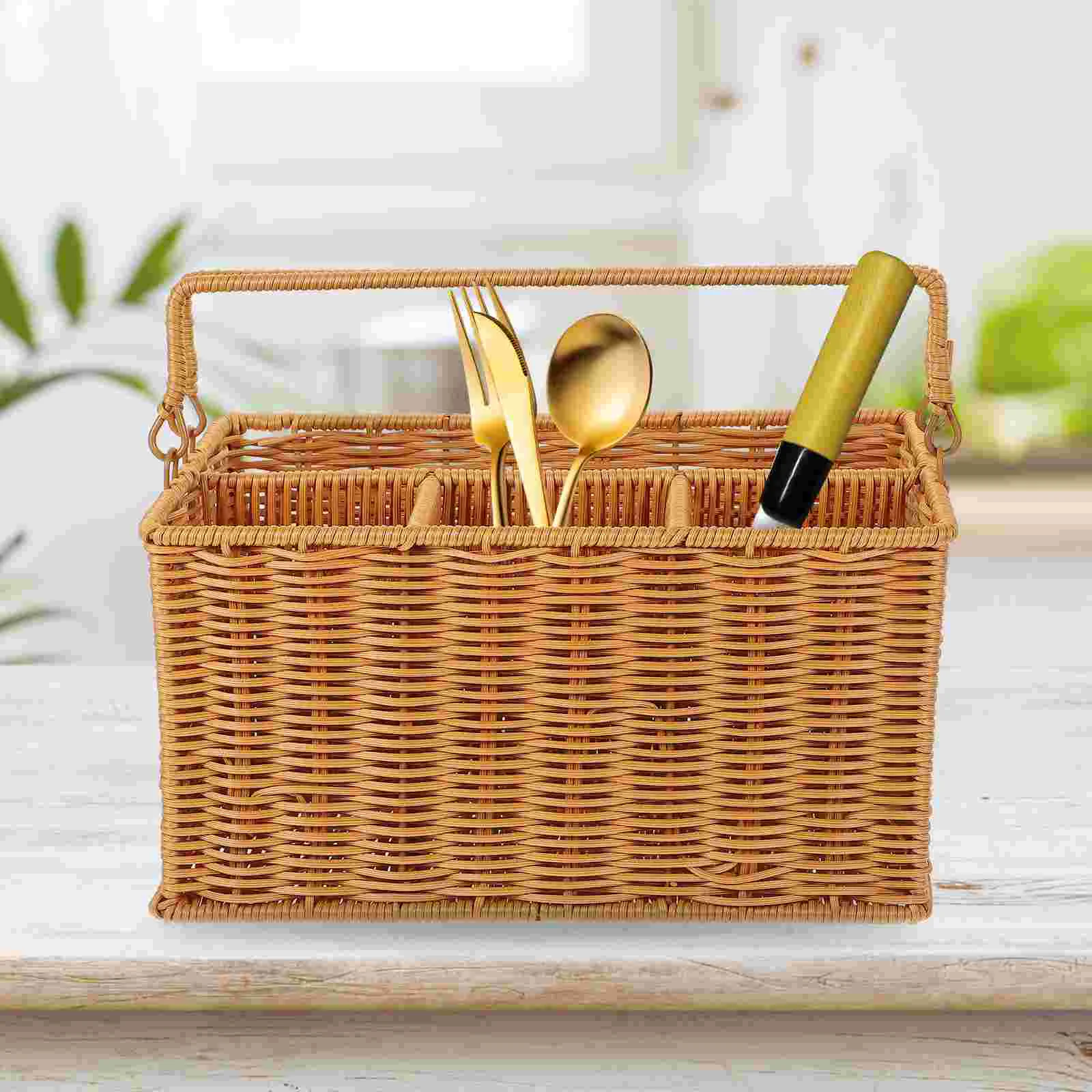 Utensil Organizer Imitation Rattan Basket Cutlery Household Kitchen Silverware Holder Woven Pp Flatware Shopping
Utensil Organizer Imitation Rattan Basket Cutlery Household Kitchen Silverware Holder Woven Pp Flatware Shopping