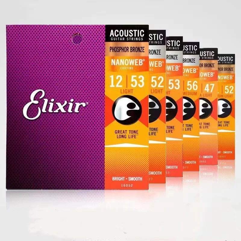 

Elixir Nanoweb 11027 Acoustic Guitar Strings 0.10 Custom Coating 80/20 Bronze Light 011-052