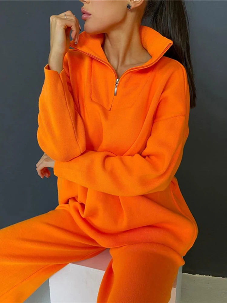 Women's Casual Knitting Suit 2022 Autumn And Winter New Style Thickened Lapel Zipper Sweater Loose Pants Two-Piece Set
Women's Casual Knitting Suit 2022 Autumn And Winter New Style Thickened Lapel Zipper Sweater Loose Pants Two-Piece Set