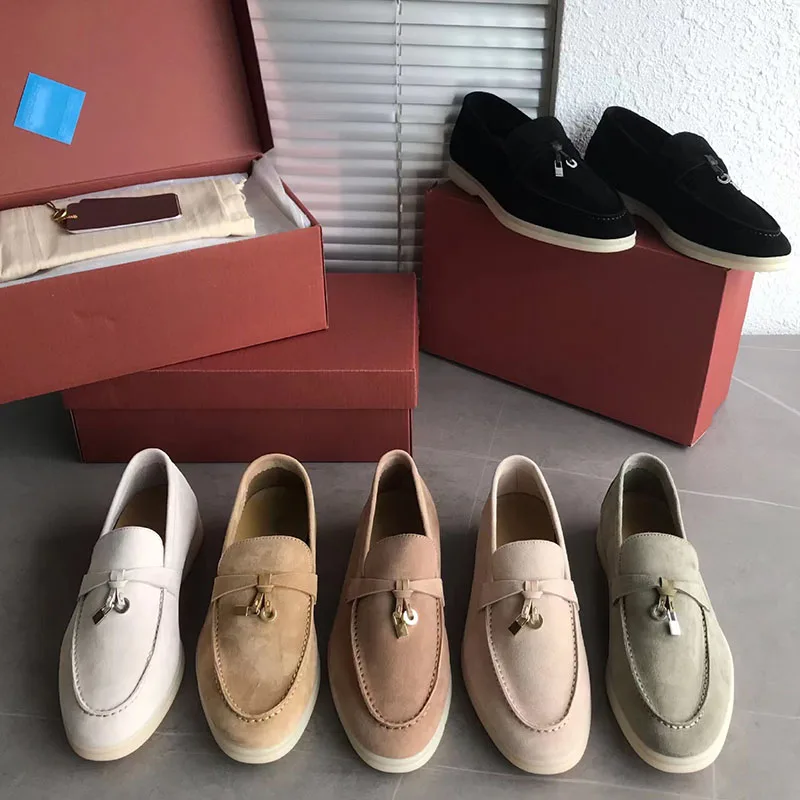2023 New Genuine Leather Kid Suede Women Flat Lock Shoes Lazy Slip-on Metal Loafers Lady Casual Walk Shoes Woman Shoes Summer
2023 New Genuine Leather Kid Suede Women Flat Lock Shoes Lazy Slip-on Metal Loafers Lady Casual Walk Shoes Woman Shoes Summer