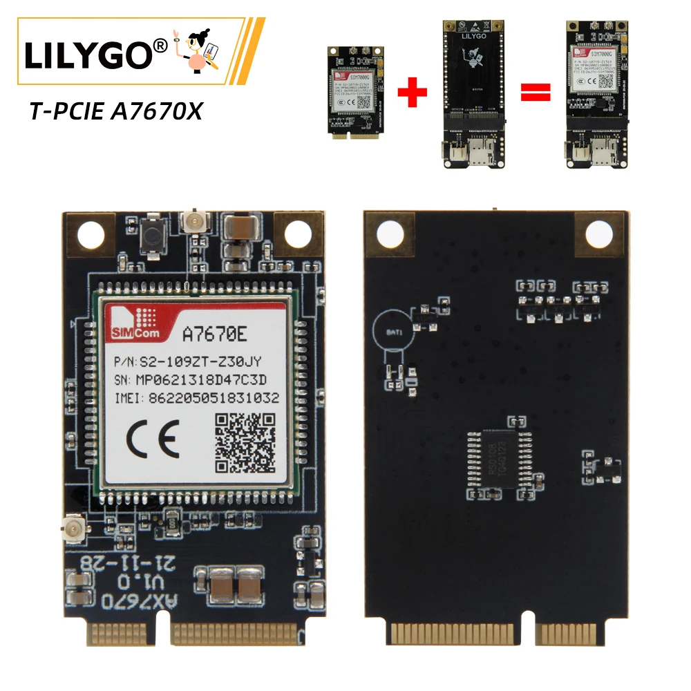 

LILYGO® TTGO T-PCIE A7670 4G ESP32-WROVER-B Development Board WIFI Bluetooth SIM Series Composable Module A7670E A7670SA LTE GSM