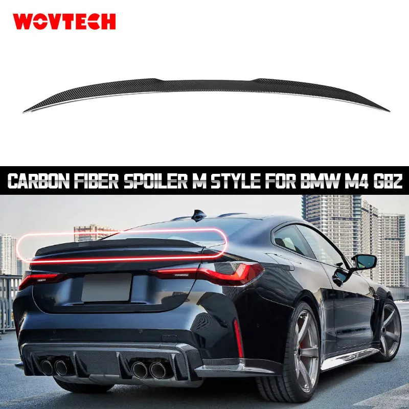Dry Carbon Fiber Spoiler M-style Gloss Black Rear Trunk Air Wing Trunk Tails Auto Parts for BMW M4 G82
Dry Carbon Fiber Spoiler M-style Gloss Black Rear Trunk Air Wing Trunk Tails Auto Parts for BMW M4 G82