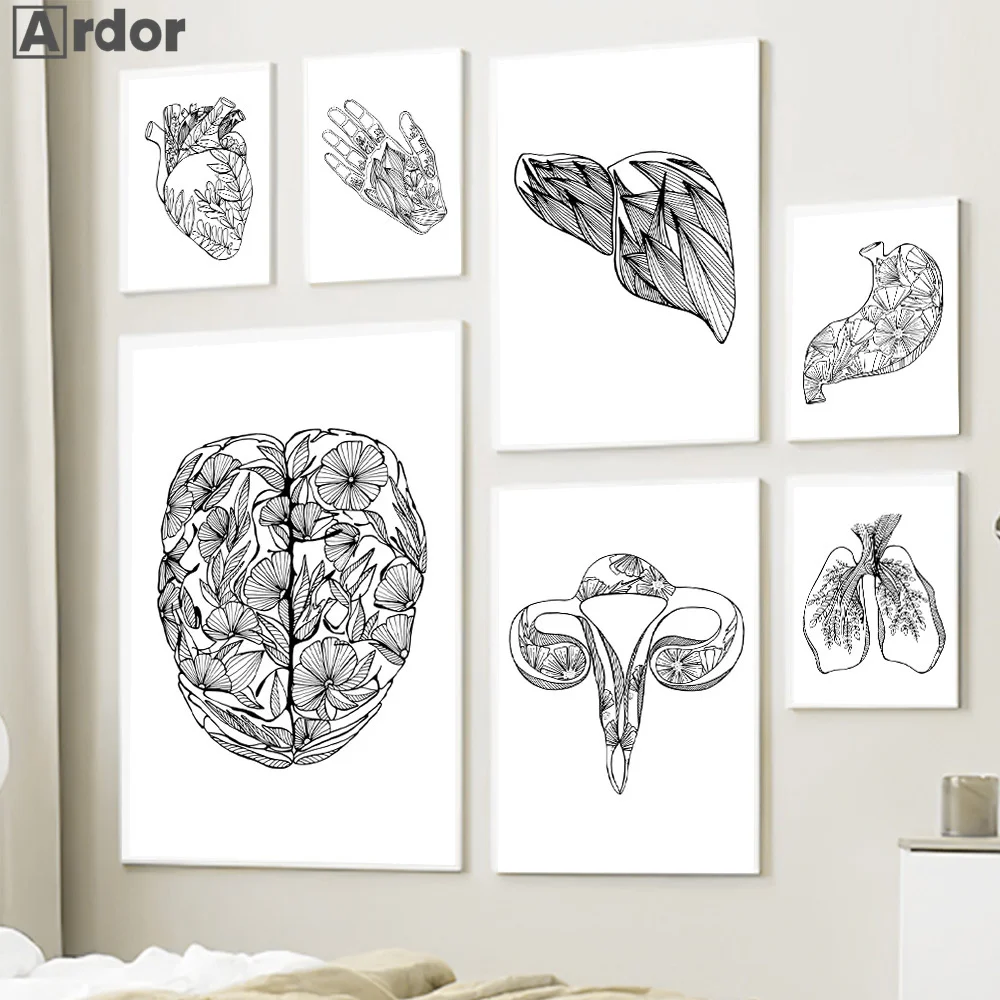 Leaves Flower Human Anatomy Wall Posters Medical Organ Canvas Art Painting Heart Lung Brain Print Wall Pictures Hospital Decor
Leaves Flower Human Anatomy Wall Posters Medical Organ Canvas Art Painting Heart Lung Brain Print Wall Pictures Hospital Decor