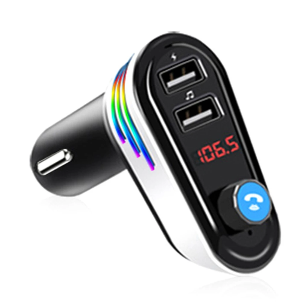 AP02 Car Bluetooth MP3 Audio Player Handsfree Wireless FM Transmitter Dual USB Car Charger with Colorful Lights,Silver
AP02 Car Bluetooth MP3 Audio Player Handsfree Wireless FM Transmitter Dual USB Car Charger with Colorful Lights,Silver