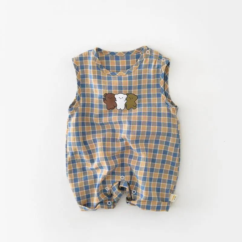 Summer Cool Vest Romper Casual Plaid Pullover Sleeveless Jumpsuit Comfortable Cotton Rompers For Girls Baby Onesie Clothes
Summer Cool Vest Romper Casual Plaid Pullover Sleeveless Jumpsuit Comfortable Cotton Rompers For Girls Baby Onesie Clothes