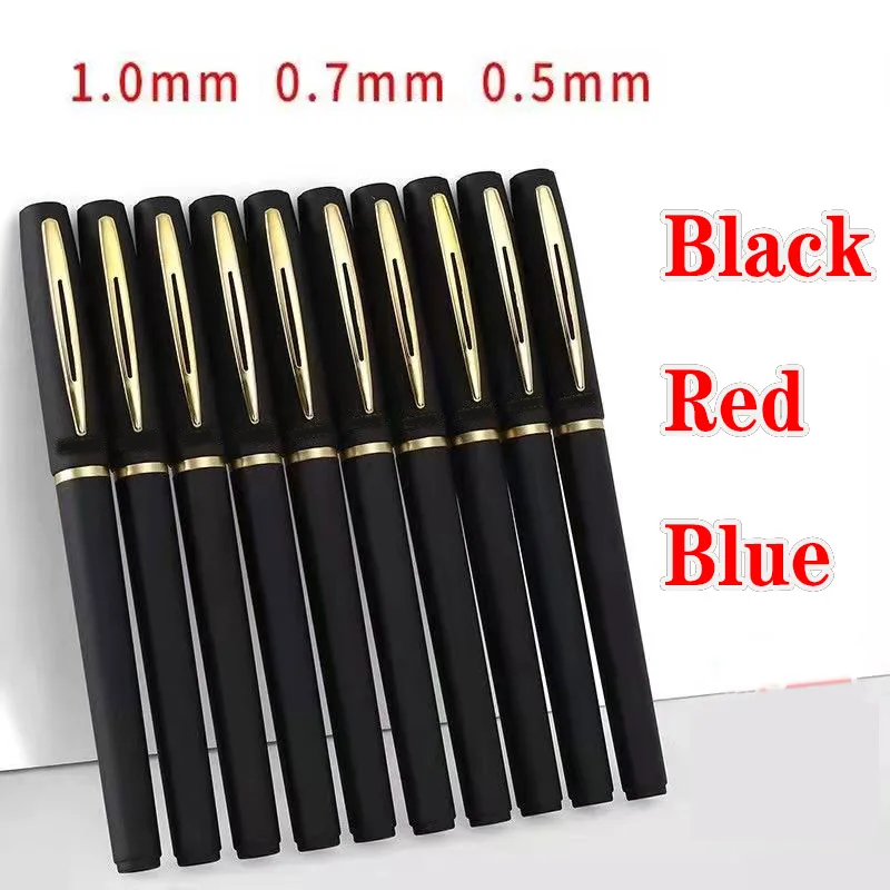 

15PCS Large Capacity Neutral Pen Refill Bullet Head 1.0/0.7/0.5mm Black Blue Red Frosted Office Signature Student Examination
