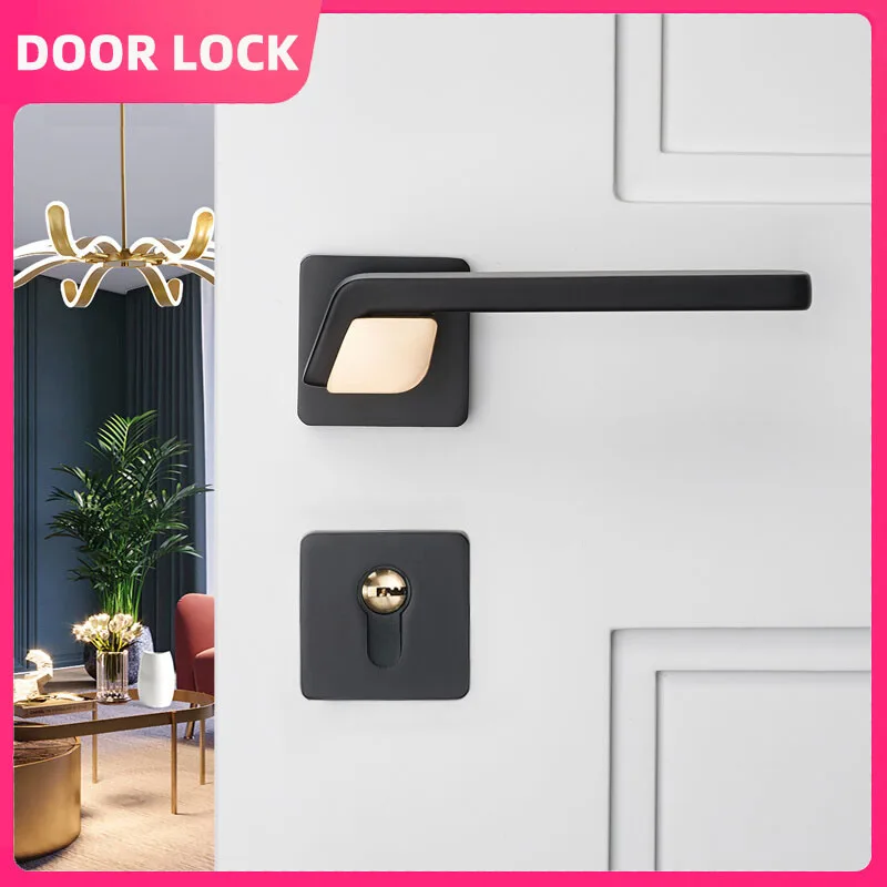 European Luxury Bedroom Locks Aluminum Alloy Indoor Lock Modern Wood Door Lockset Black Gray Split Handle Locksets
European Luxury Bedroom Locks Aluminum Alloy Indoor Lock Modern Wood Door Lockset Black Gray Split Handle Locksets