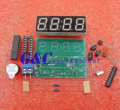 

Цифровые 4-битные электронные часы AT89C2051, электронный серийный Комплект «сделай сам», электронный модуль