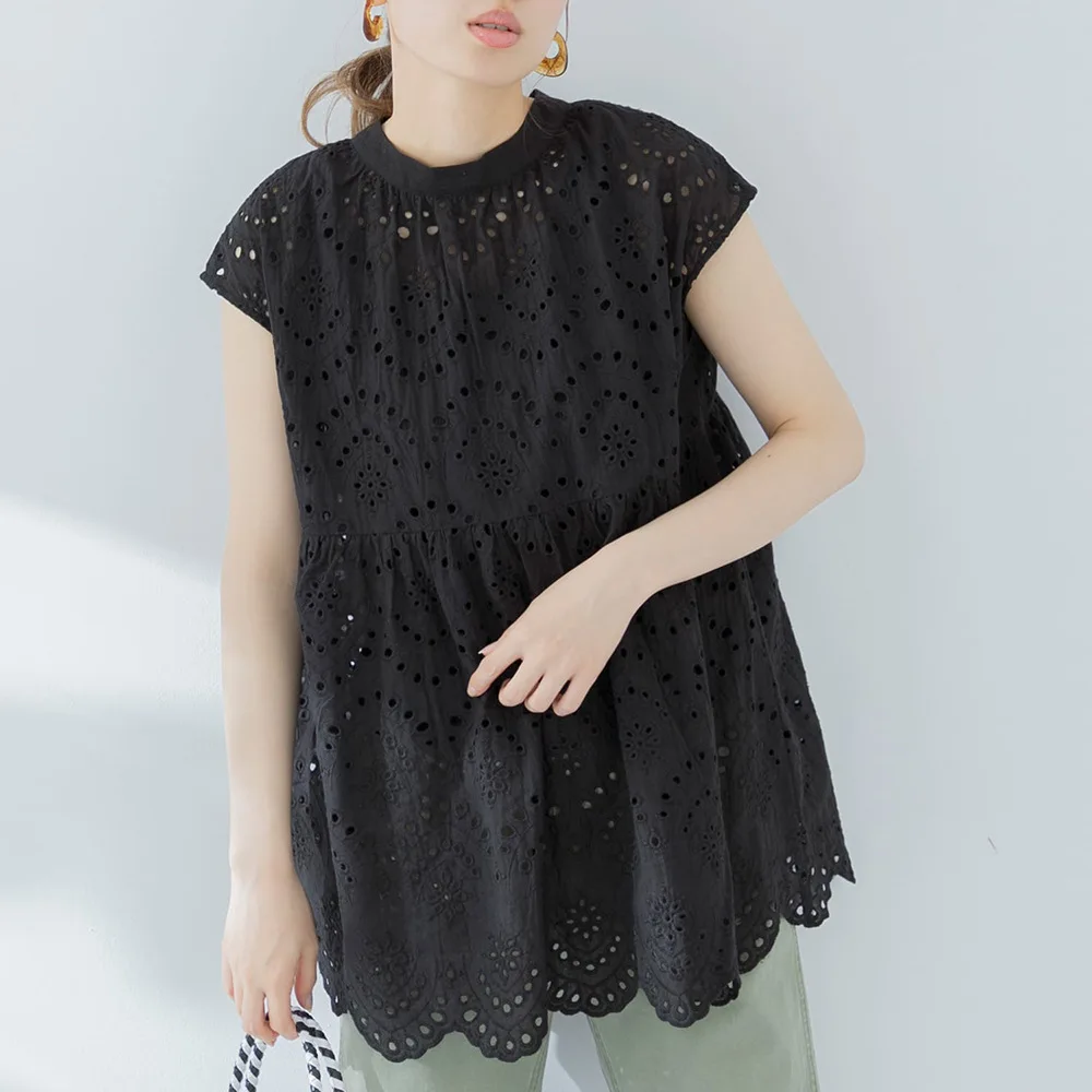 2022 Summer Women Blouse Fashion Elegant Chic Short Sleeve Hollow Out Patchwork Round Neck Pullover Casual Blouse For Ladies
2022 Summer Women Blouse Fashion Elegant Chic Short Sleeve Hollow Out Patchwork Round Neck Pullover Casual Blouse For Ladies
