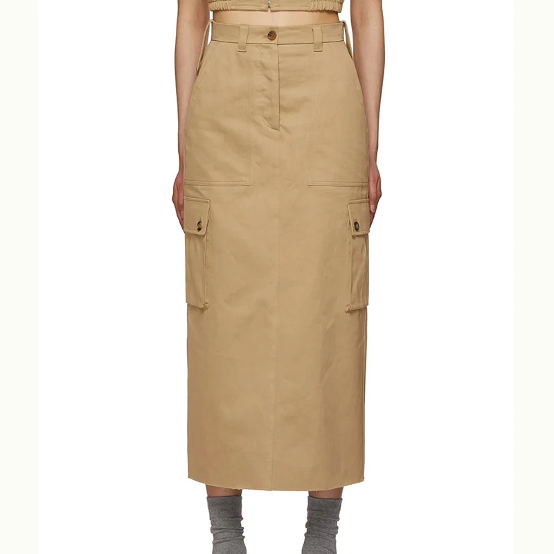 Runway Vintage Tooling Midi Skirt Women 23 SS New Trendy Multiple Pockets Back Split Skirts Elegant High Waist Skirts Streetwear
Runway Vintage Tooling Midi Skirt Women 23 SS New Trendy Multiple Pockets Back Split Skirts Elegant High Waist Skirts Streetwear