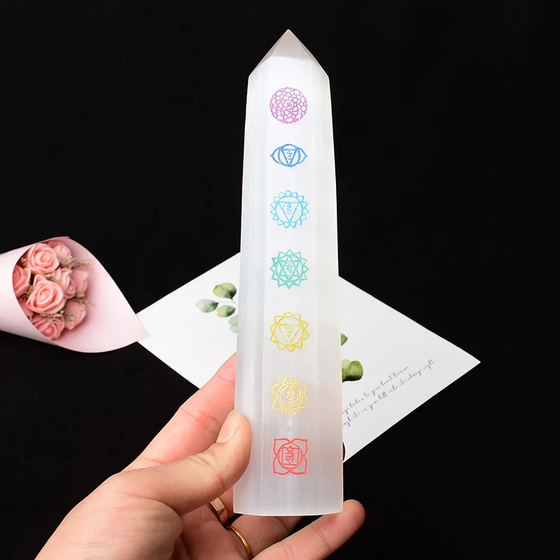 Big Size Natural Selenite Point Seven Chakras Healing Stone Obelisk Quartz Wand Tower Ornament for Home Decor Energy Stone
Big Size Natural Selenite Point Seven Chakras Healing Stone Obelisk Quartz Wand Tower Ornament for Home Decor Energy Stone