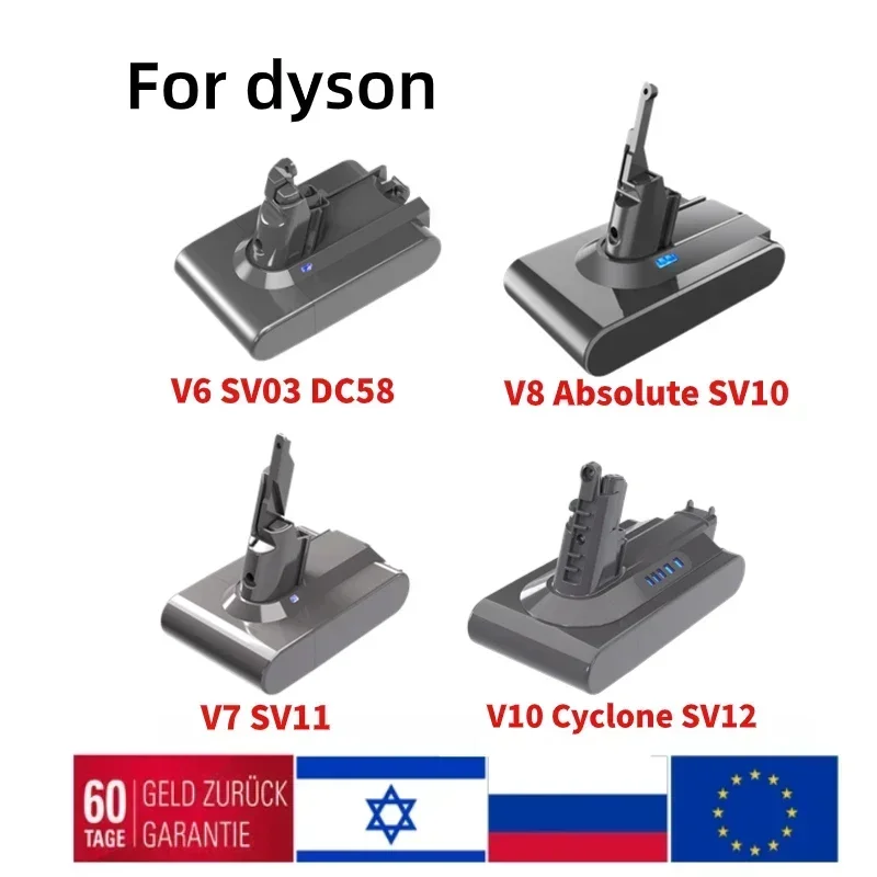 2023 Upgrade 21.6V Batterie for Dyson V6 V7 V8 V10 Series SV12 DC62 SV11 sv10 Handheld Vacuum Cleaner Spare battery
2023 Upgrade 21.6V Batterie for Dyson V6 V7 V8 V10 Series SV12 DC62 SV11 sv10 Handheld Vacuum Cleaner Spare battery