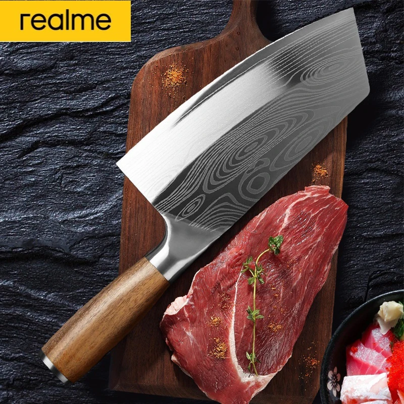 Realme Kitchen Butcher Knife 7.5 Inch Damascus Chinese Chef Knife Stainless Steel Knife Cleaver with Wooden Handle Chef Knife
Realme Kitchen Butcher Knife 7.5 Inch Damascus Chinese Chef Knife Stainless Steel Knife Cleaver with Wooden Handle Chef Knife