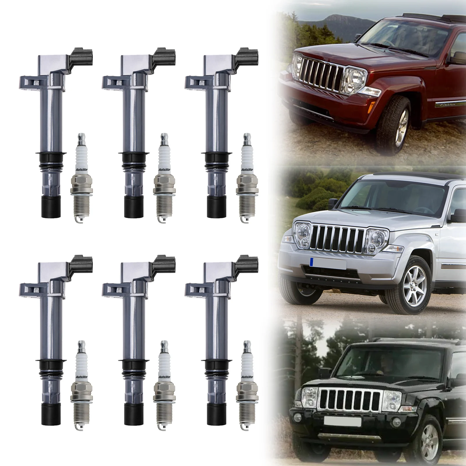 Areyourshop 6 Ignition coil+6 Spark Plug UF270 for Dodge Dakota Jeep 2000-2008 
Areyourshop 6 Ignition coil+6 Spark Plug UF270 for Dodge Dakota Jeep 2000-2008