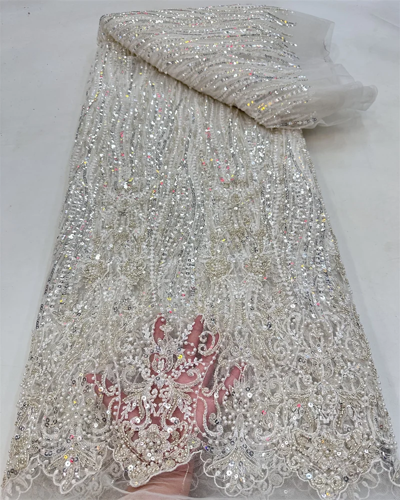 Luxury African Heavy Beaded Lace Fabric 2023 High Quality 5 Yards Nigerian Sequins Tulle 3D Fabric Material For Wedding
Luxury African Heavy Beaded Lace Fabric 2023 High Quality 5 Yards Nigerian Sequins Tulle 3D Fabric Material For Wedding