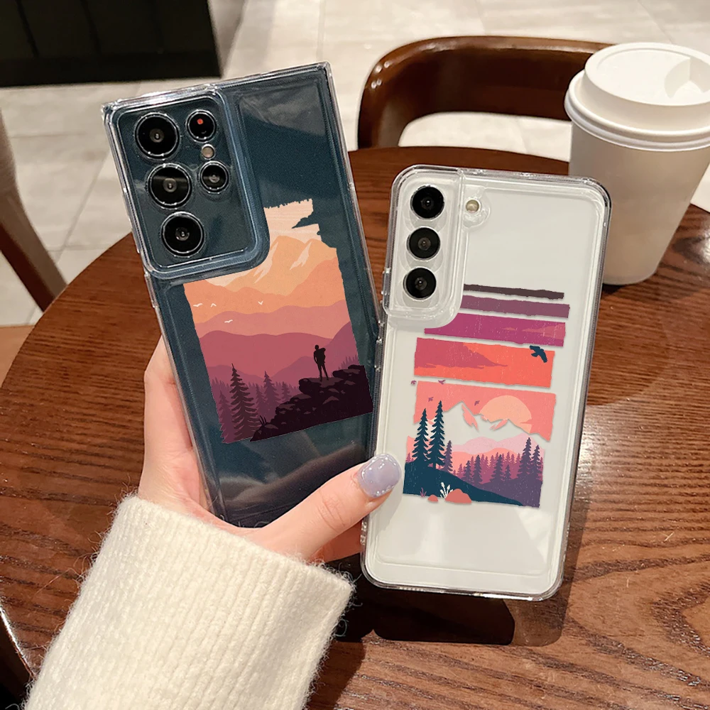 Cartoon Sunset Phone Case For Samsung Galaxy S23 S23Ultra S22 Ultra S21 Plus S20Ultra S20 FE Mountain Cases Transparent Cover
Cartoon Sunset Phone Case For Samsung Galaxy S23 S23Ultra S22 Ultra S21 Plus S20Ultra S20 FE Mountain Cases Transparent Cover