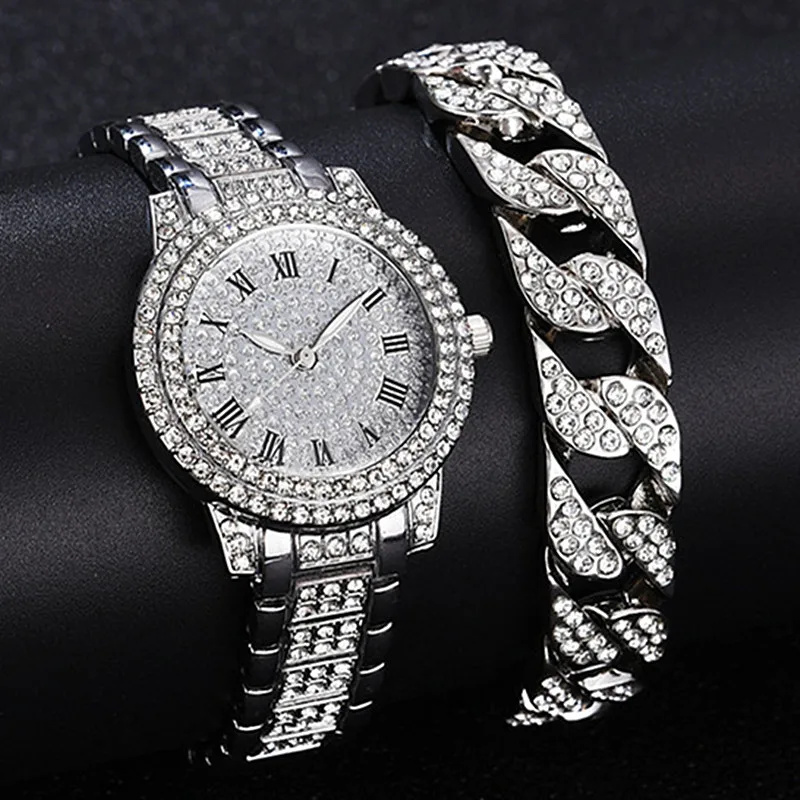 Часы наручные стразы женские с бриллиантами брендовые золотистые | Наручные часы