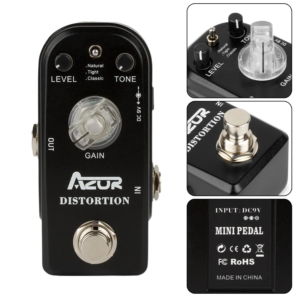 AZOR AP-302 Distortion Mini Guitar Effect Pedal 3 Modes Metal Shell True Bypass LEVEL/DRIVE/TONE/LOMID 4 Functional Knobs Parts
AZOR AP-302 Distortion Mini Guitar Effect Pedal 3 Modes Metal Shell True Bypass LEVEL/DRIVE/TONE/LOMID 4 Functional Knobs Parts