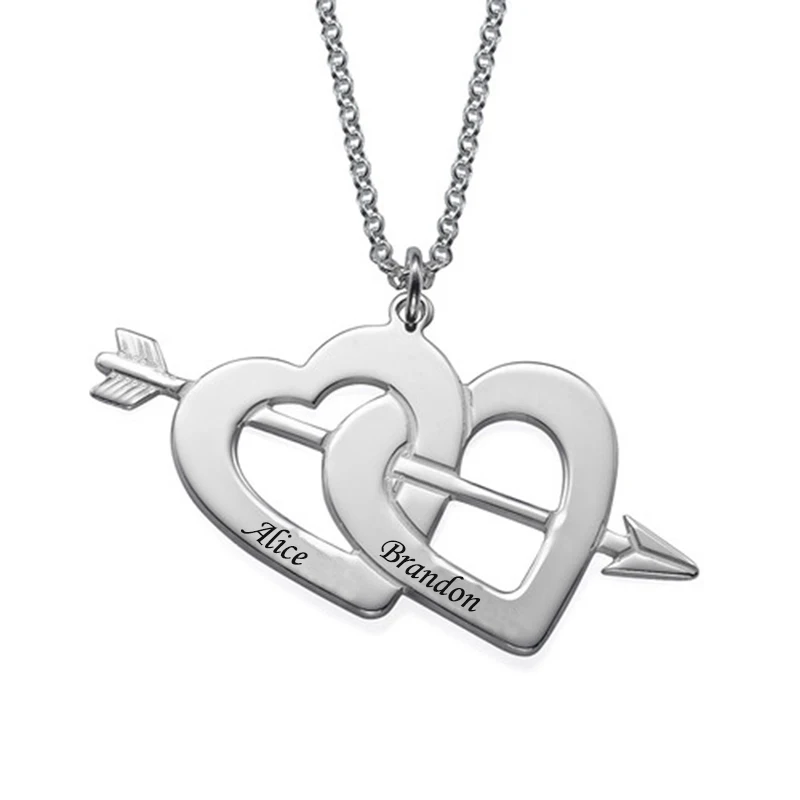 Personalized Name Double Heart Necklace for Couple Custom Letter Two Heart Pendant Necklaces Arrow Sterling Silver 925 Chain
Personalized Name Double Heart Necklace for Couple Custom Letter Two Heart Pendant Necklaces Arrow Sterling Silver 925 Chain